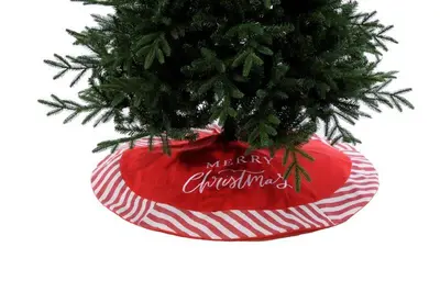 106cm Red and White Merry Christmas Tree Skirt