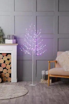 150cm Pink and White Glow-Worm LED Twig Tree