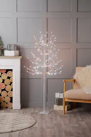 150cm White and Warm White Glow-Worm LED Twig Tree