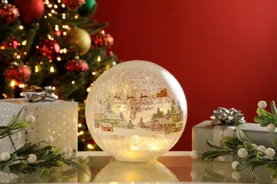 20cm BO Twinkling Crackle Effect Village Ball