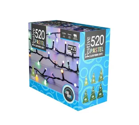 520 Glow-Worm Lights Pastel Multi