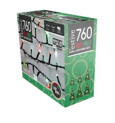 760 Glow-Worm Lights - Jolly Holly