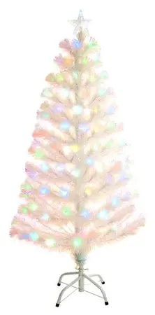 90cm White Rainbow Fibre Optic Tree