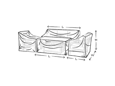 Bramblecrest Aluminium 3 Seater Sofa, 2 Sofa Chairs & Rectangle Dual Height Table Set Cover - image 2