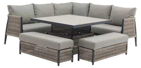 Bramblecrest Mauritius Corner Sofa with Square Dual Height Table & 2 Benches - image 5