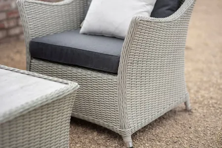 Bramblecrest Monterey Dove Grey Rattan 3 Seater Sofa, Adjustable Rectangle Table, 2 Armchair & Bench - image 5
