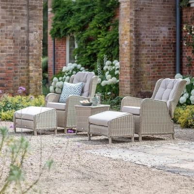 Bramblecrest Tetbury Recliner Set with 2 Footstools & Tree-Free Coffee Table - Cloud - image 1