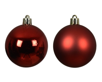 Decoris 10cm Shatterproof Baubles Christmas Red - Pack of 6 - image 2