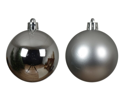 Decoris 10cm Shatterproof Baubles Silver - Pack of 6 - image 2