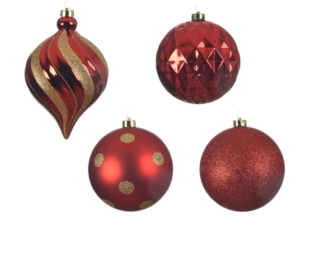 Decoris 15cm Shatterproof Baubles Christmas Red Mix - Pack of 6 - image 2