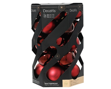 Decoris 6cm Shatterproof Baubles Oxblood - Pack of 30 - image 1