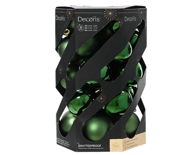 Decoris 6cm Shatterproof Baubles Rosemary Green - Pack of 30 - image 1