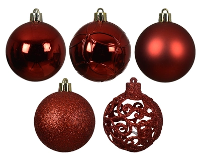 Decoris 6cm Shatterproof Christms Red - Pack of 35 - image 2