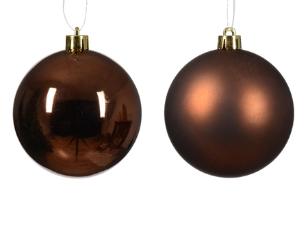 Decoris 8cm Shatterproof Baubles Espresso - Pack of 6 - image 2