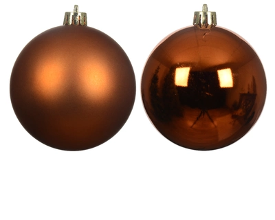 Decoris 8cm Shatterproof Baubles Warm Cider - Pack of 6 - image 2