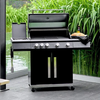 Grillstream Stealth 4 Burner with Side Burner - Matt Black