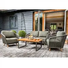 Hartman Eden 2 Seat Lounge Set - Moss-uniper Rope-Acacia Wood