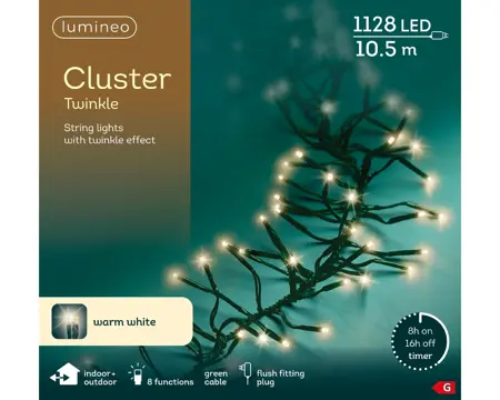 Kaemingk Lumineo Cluster LED 1128 - Warm White, Green Wire - image 1