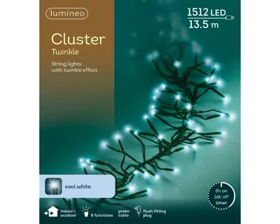 Kaemingk Lumineo Cluster LED 1512 - Cool White, Green Wire - image 1