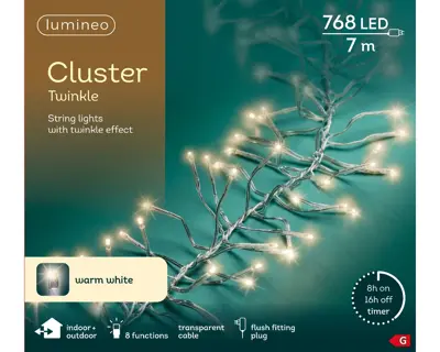 Kaemingk Lumineo Cluster LED 768 - Warm White, Transparent Wire - image 4