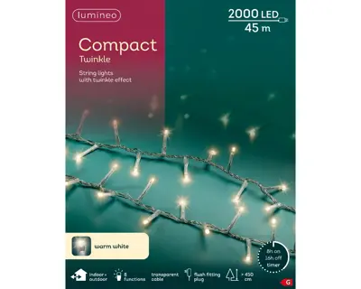 Kaemingk Lumineo Compact Lights 2000 - Warm White, Transparent Wire - image 1