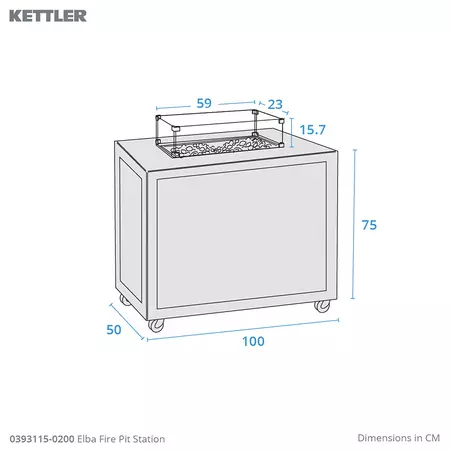 Kettler Elba Fire Pit Station, Grey - image 4