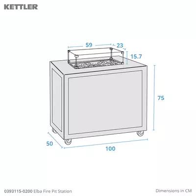 Kettler Elba Fire Pit Station, Grey - image 4