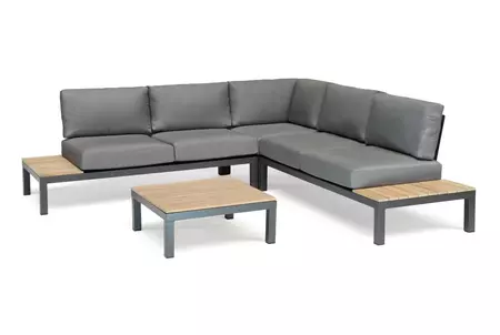 Kettler elba Low Corner Sofa in Anthracite/Teak with Coffee Table - image 6