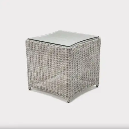 Kettler Wicker Side Square Side Table 45x45cm Whitewash