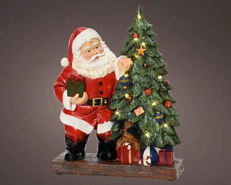 Lumineo Village Santa & Xmas Tree Scene - Multi LED - image 1