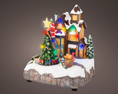 Lumineo Village Santas Tree Scene - Multi LED