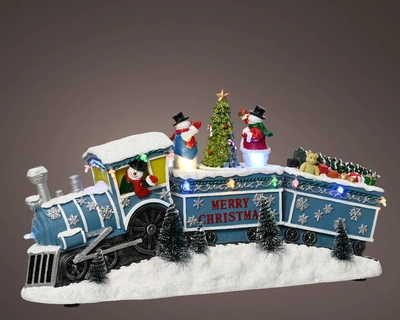 Lumineo Village Snowman Train Scene - Multi LED - image 1