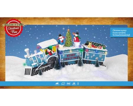 Lumineo Village Snowman Train Scene - Multi LED - image 2