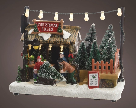 Lumineo Village Xmas Tree Shop Scene - Warm White LED - image 1