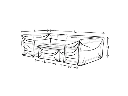 Monterey U Shaped Modular Sofa & Rectangle Coffee Table Firepit Set Covers - image 2
