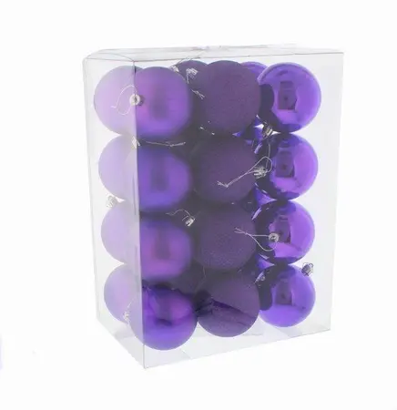 Pack of 24 x 8cm Asstd Finish Purple Balls