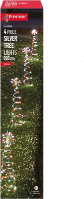 Premier 4pc 30cm Silver Tree PathLight Rainbow