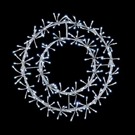 Premier Silver Wreath Cluster 256 White LEDs 45cm