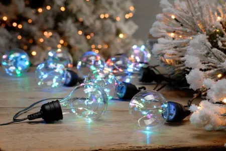 Set of 10 Twinkling Multi-Colour Bulb String Lights