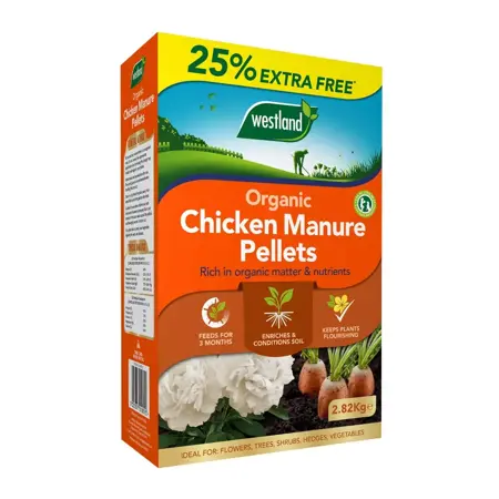 Westland Organic Chicken Manure Pellets 2.25kg + 25% Extra Free - image 1